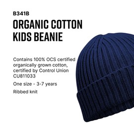 Beechfield - Kids Beanie Beanie, Kids Beanie Hat, Kids Winter Hat, Beanie Hat Kids, Kids Accessories, Winter Hat, Thermal Hat - Contains 100% Organic Cotton