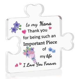 Acrylic Puzzle Plaque Nana Mother's Gifts Granny Birthday Gift Women Desk Sign Decoration Grams Christmas Thanksgiving Present Nan Thank You for Being Such An Important Piece of My Life