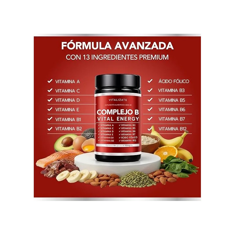 Complejo B Completo Vitalizate Vitamina B12 60 Cápsulas