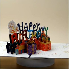 PinesFamily F03-3D Pop Up Birthday Cards with Colorful Gift Box