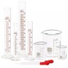 Unbranded Glass Graduated Cylinder Beaker Set 10ml 25ml 50ml 100ml