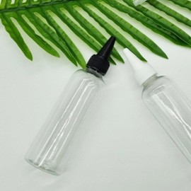 Pointed cap clear empty bottle 100ml black lid oil beauty supplies / 뾰족캡 투명 공병 100ml 블랙뚜껑 오일 미용재료