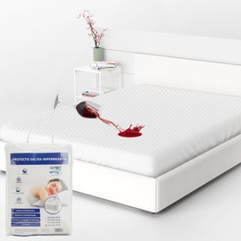 HOME STILL® 100% Waterproof Double Mattress Protector | Quilted Microfiber Fitted Bed Mattress Cover with Breathable Top & Waterproof Bottom | Antibacterial & Washable | 140x200x30cm