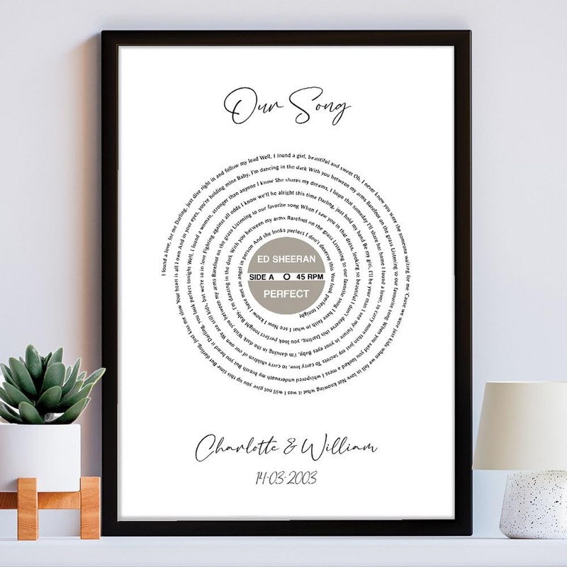 Picture A Gift Song Lyric Art - Personalise with a