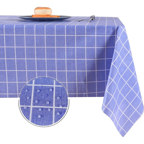Obstal 100% Waterproof Vinyl Table Cloth, Oil-Proof Spill-Proof PVC Rectangle