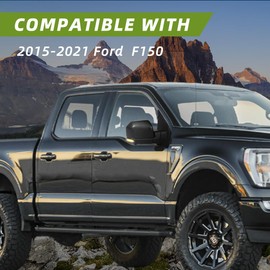 Left Driver Side Door Mirror Fits 2015-2021 F150 Mirror with Power Adjustable and Heated Glass,LED Turn Signal Light,Manual Folding (6Pins)