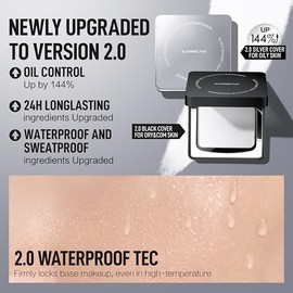 Carslan Polvos Enfoque Suave Black Magnet Fijadores Compactos Translúcidos Resistentes Agua Larga Duración Maquillaje Compacto Que Difumina Controla