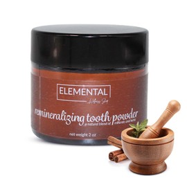 Elemental Wellness, Remineralizing Tooth Powder for Healthy Teeth and Gums - All Natural Tooth Powder Without Any Artificial Flavorings - Maintains Oral Health - Tooth Powder Remineralizing - (2 oz)