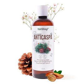 NATSHOP | Shampoo Anticaspa Natural de Flor de Campo 500ml | Controla la Caspa y Regula el Exceso de Grasa - Cuidado del Cabello Natural | Skin Care Cuidado Capilar Orgánico