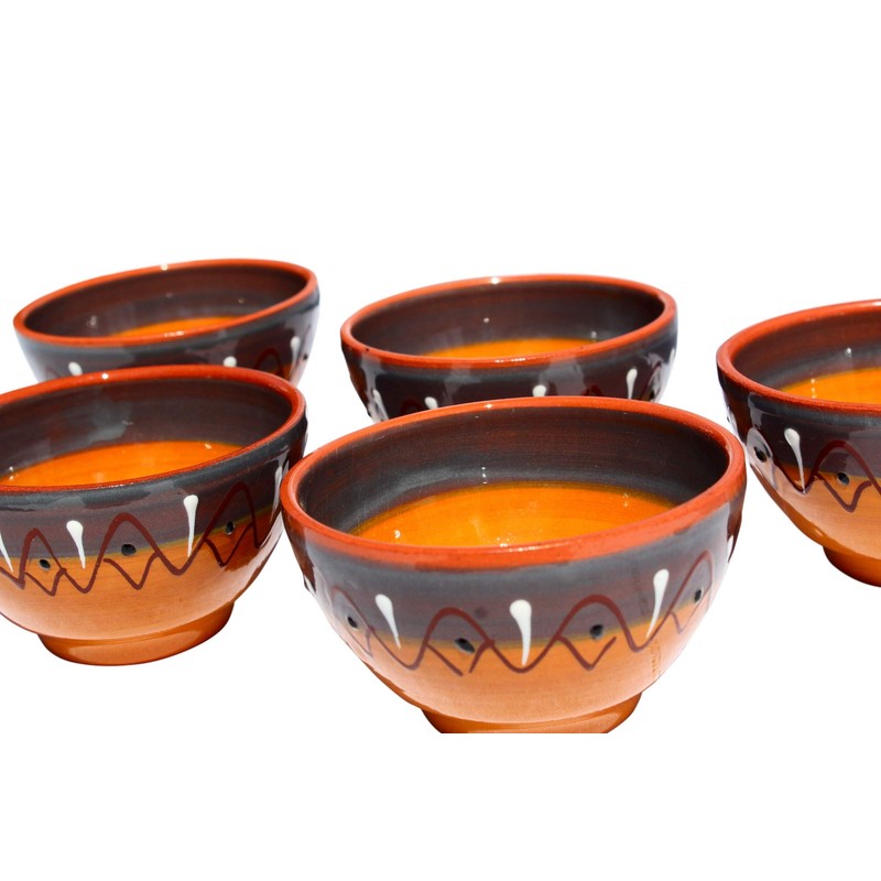 Cactus Canyon Ceramics Spanish Terracotta 5-Piece Small Salsa Bowl Set
