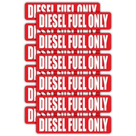 Diesel Fuel ONLY Automotive Decals | Gas Can Stickers | Truck Labels | Red Vinyl Markers
