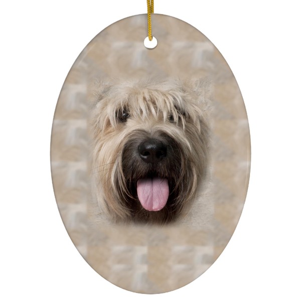 Fawn Bouvier Des Flandres Face Portrait Design Christmas Ornaments 2024