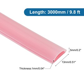 PATIKIL Silicone Weather Stripping Door Seal, 9.8 ft D Shape Weather Stripping Self Adhesive Door Seal Strip for Door Frame, Window Sealing, Large Gap, 0.51" Wx0.04 Tx0.2 H, Clear/Red