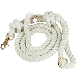 PUPPYSENTIALS Premium Dog Rope Leash, 5ft Soft & Durable Braided Cotton Rope Leash for Medium Dogs/Large Dogs, Lightweight Dog Leash with 360-Degree Snap Clip, Comes with a Handy Designer Gift Bag