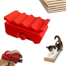 LUMOOM Cardboard Cutter, 3D Cardboard Cutter for DIY Cat Scratching Boards, Manual Tool Cutter for Cardboard & Wrapping Paper, Cardboard Strips Strip, Paper Cutter (Red)