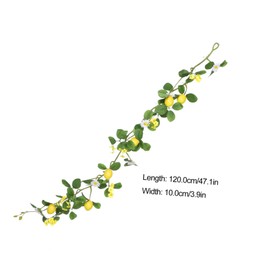 Zerodeko Realistic Lemon Rattan Garnish Lemon and Leaves Garland for Home Decor