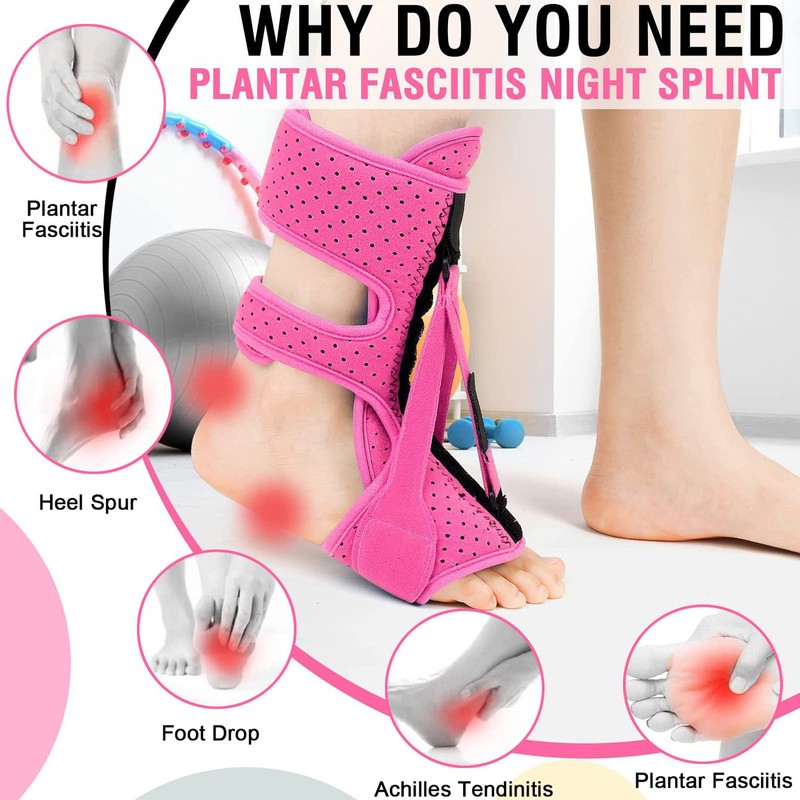 DERJLY Plantar Fasciitis Night Splint, 2022 Improved 3 Adjustable Straps,
