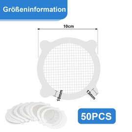 Hurifeng Pack of 50 Hair Strainer Shower Stickers, Effective Drain Protection, Practical Hair Strainer for Shower and Bathroom, White Fibrous Drain Strainers, Ideal for Bathroom and Kitchen