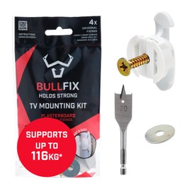Bullfix TV Kit - Plasterboard Fixings for TV Bracket, Heavy Duty Wall Mounting Fixing for Fitting Television Brackets & Mount to Stud, Dot & Dab, Insulated Plasterboard, Hollow Cavity Walls & Drywall