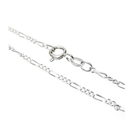 Figaro sterling silver chain bracelet .925 x 1 apx 7.1 inch - 18cm