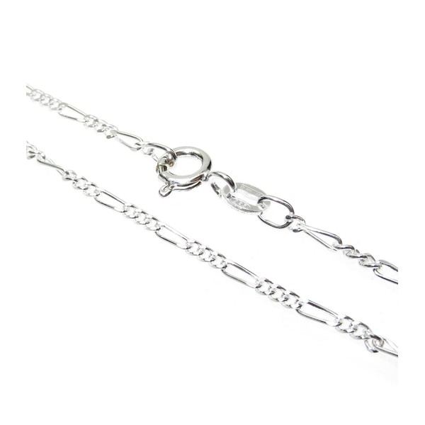 Figaro sterling silver chain bracelet .925 x 1 apx 7.1