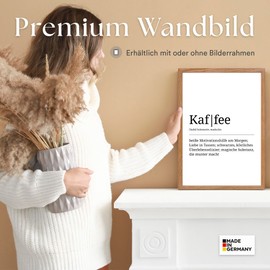 ARTFAVES® Poster Definition Coffee | Word Explanation Duden Lexicon Wall Decoration Wall Picture Saying as a Gift | with Frame Wood Black | 21 x 30 cm