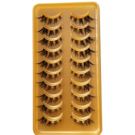10 Pairs of 3D False Eyelashes That Look Like Volume Eyelash Extensions, 3D Fluffy Strip Eyelashes, D Curl Lash Strip (DBZM06)