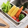 Collapsible Colander Strainer Basket, IEMIEBSHA Stainless Steel Extendable Kitchen Sink