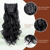 Extensiones De Cabello De Pelo Ondulado Cortinas Clip 6 Pzs