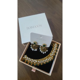 Chain-Earrings-Indian-Jewelry-Sets-for-Women-Jhumka-Choker-Kundan-Necklace Gold Rhinestones Chain Earrings Oxidized Indian Jewelry Set, Medium, Silver, no gemstone