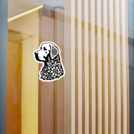 Labrador Retriever Sticker Floral Cartoon Art Women Gift Idea 4" 6" Car Laptop Water Bottle Waterproof Decal Vinyl