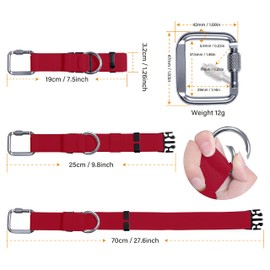 UOZL Luggage Straps Jacket Gripper with Square Carabiners & Ring Hooks Adjustable Baggage Suitcase Straps Belts Bag Travel Accessorie,Red