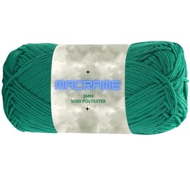 Art of Yarn Polyester Macrame Cord 2mm x 142 Yards (426 feet) Crochet Macrame Rope Bag Crafts Wall Nylon Polypropylene Hangings Hilo String Twine Rug Thread Gift for Knitter 1 Skein Bright Green 9168