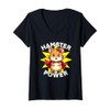 Womens Cute Hamster Power Girl Furry Friend Superhero Star V-Neck