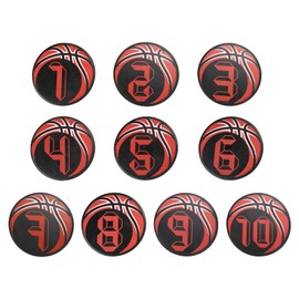 PATIKIL Number Spot Markers 9 Inch, 10 Pcs Basketball Non-Slip Floor Dots Agility Markers Flat Field Cones Poly Dots for Dance Soccer Basketball Sports, Dark Red