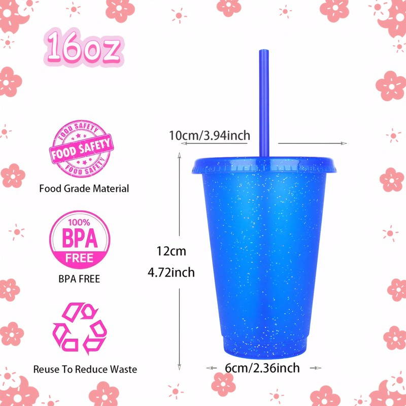 Yisituo 16 Oz Plastic Cups (15, Dunkelblau)