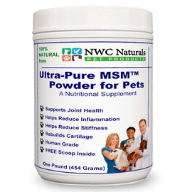 Ultra-Pure MSM for Dogs, Cats & Horses, Supports Hip, Joint and Connective Tissue for Healthy Cartilage and Mobility Opti MSM the Purest in the World by NWC Naturals 1 lb Canister (Model: POWDER)