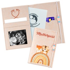 Felt Maternity Log Cover with Compartments German Maternity Log Bag Cover for Storing Ultrasound Pictures and Vaccination Certificate etc. Sweet Gift for Pregnant Women and Future Mothers