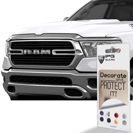 IPG Compatible with 2019-2021 Ram 1500 Grille Overlay Stickers Do it Yourself Stickers Set Personalize Your Vehicle (Brushed Aluminum)