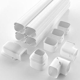 Toutgood 3'' 14Ft Mini Split Line Set Cover Kit for Minisplit Ductless Linset Air Conditioners and Heat Pumps, Central AC Decorative Upgraded UV-Proof Strong & Durability PVC Pipe