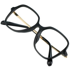 VisionGlobal Blue Light Blocking Glasses for Computer Reading, Anti Glare Lenses Help Reduce Eye Strain and Fatigue, for Women/Men (Black, No Magnification)