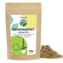 Odermennig Tee 125g von Alpi Nature, Tee lose, Odermennigkraut getrocknet und geschnitten, Agrimonia Eupatoria zur Zubereitung von Odermenningtee und Kräutertee