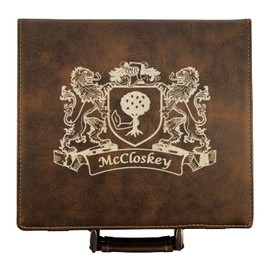 McCloskey Irish Coat of Arms Leather Poker Set