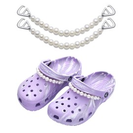 2 Pcs Shoe Charms Shoe Accessories, 2 Pcs Shoe Chains Pearl Shoe Decoration Charms for Girls Women - Style 1