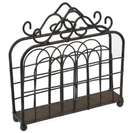 Macosa SA80793 Vintage Napkin Stand Dark Rust Colours Country House Shabby Chic Metal Napkin Holder Napkin Basket Napkin Dispenser