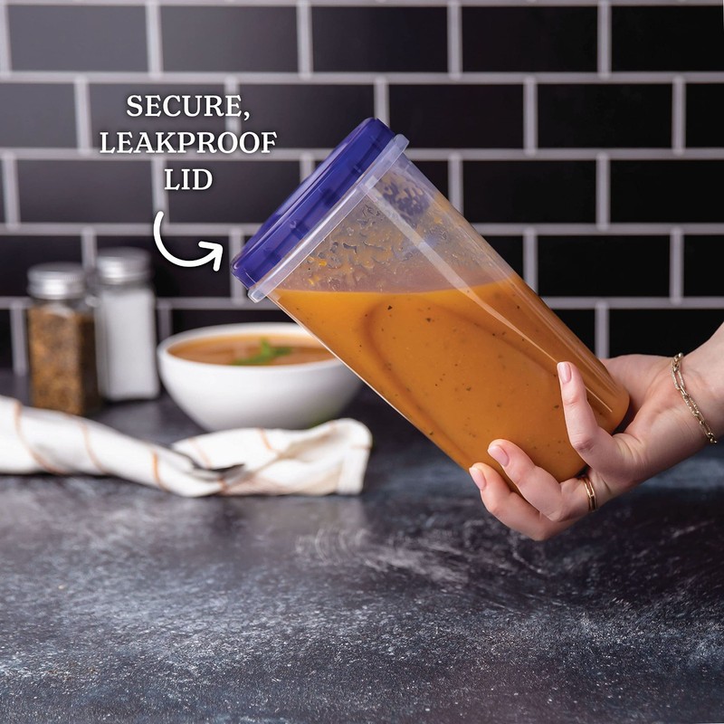 PLASTICPRO 48 Ounce Twist Top Deli Containers Clear bottom With