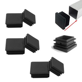 Zaky Lamellar Plugs for Square Pipes 75 x 75 mm Pipe Plugs Foot Caps Black Plastic Shaped Pipe Plugs Square Pack of 6