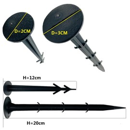 Fycooler Garden Pegs Pack of 50 Weed Membrane Pegs - TerraPEG Securing Pegs Landscape Fabric Peg Ground Netting Pegs for Weed Fabric Ground Sheet Cover - 20CM and 12CM Securing Ground Pegs