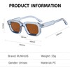 RUNHUIS Vintage Rectangle Sunglasses Women Men Retro Small Square Chunky