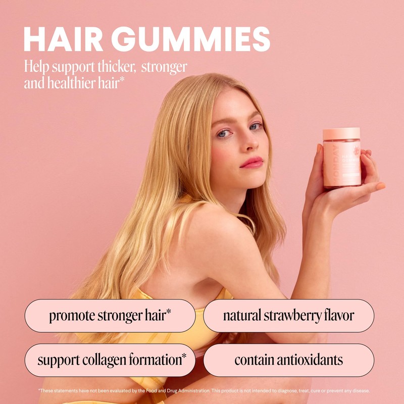 MONDAY HAIRCARE Hair Gummies with 2500 mcg Biotin, Vitamin C